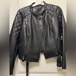 Black Vegan Leather Jacket— Zara- medium